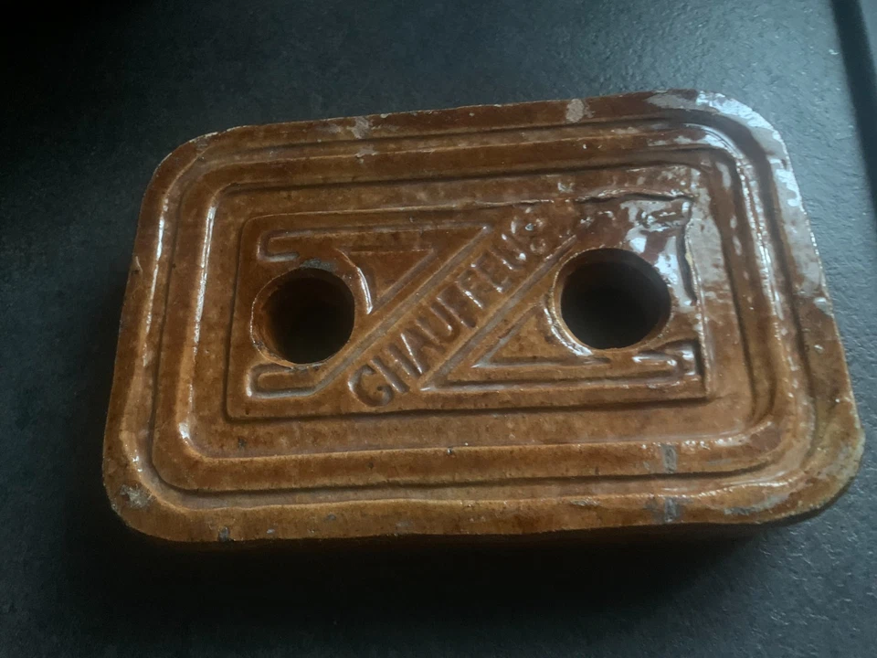 Ancienne brique chauffe lit en terre cuite vernissée  " Chauffeuse " 1930 - Photo 2/3