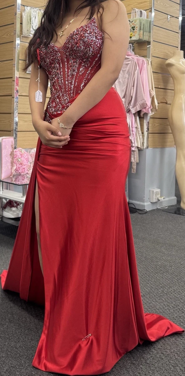 open lace back dress Red Carpet Evening Dress – D&D Clothing