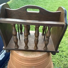 Dark Pine Old Tavern Magazine Rack / Magazine Stand 16”x17 3/4”x10 3/4”