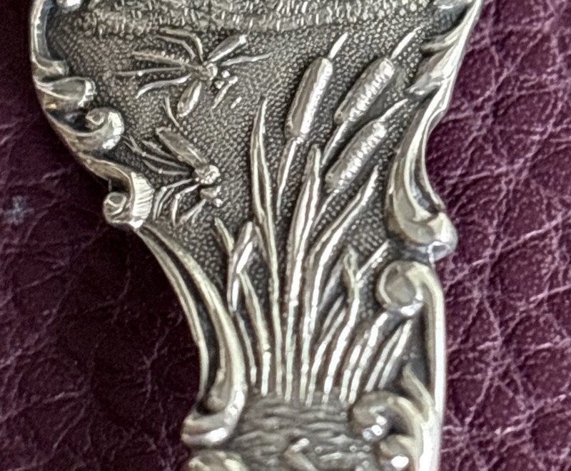New Jersey Skeeters Cattails Mosquitos 5.5" Sterling Souvenir Spoon Shepard 20g
