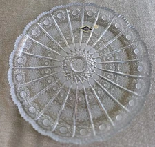 Bohemian Crystal Round Serving Plate/ Platter/Shallow HAND CUT QUEEN LACE  Aurum