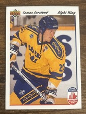 Upper Deck 1991-92 Tomas Forslund #27 Canada Cup NHLPA Team Sweden NHL Player