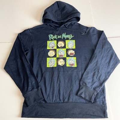 Rick and Morty Hoodie Erwachsene Schwimmen blau bedruckt Größe Medium