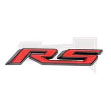 For RS Rear Trunk Lid Nameplate Black Red 3D Letter Fender Marker Emblem Badge