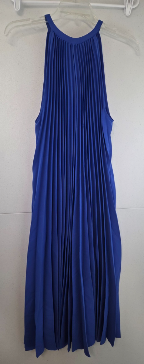 cos blue pleated dress Garbo Silky Lace Dress