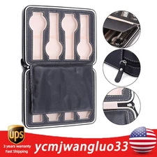 8 Slot Watch Box Display Organizer Storage Travel Watch Case W/ Zipper PU