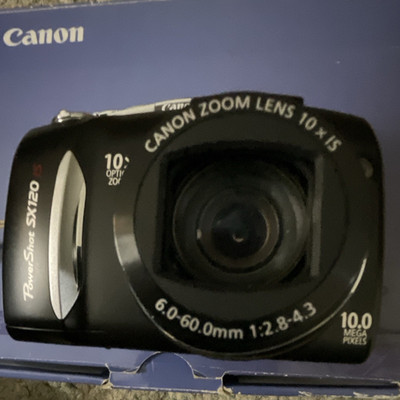Canon PowerShot SX120 IS 10MP Black Compact 10x IS it turns on powers up try to