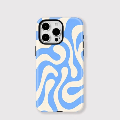 Blue Wave Swirl robuste Handyhülle für Apple iPhone 17 16 15 14 13 12 11
