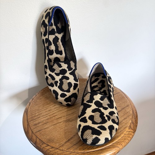 Rothy's The Loafer Leopard Print Flats Size 9.5 Brown Animal Print Washable
