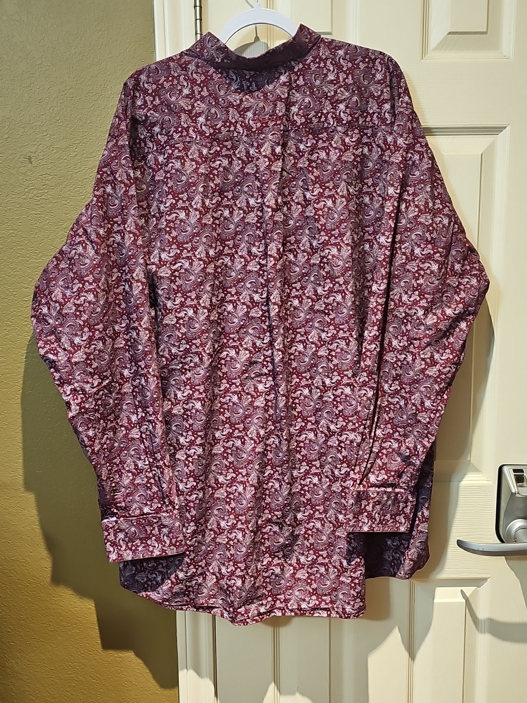 Ariat Wrinkle Free Button Down Maroon Paisley Siz… - image 7