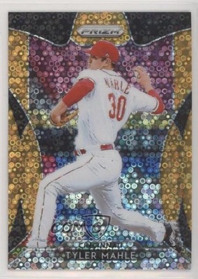 2019 Panini Prizm Tier III Neon Orange Donut Circle 66/150 Tyler Mahle #258 11pj