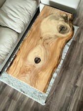 Cedar Wood Coffee Table With Metal Legs