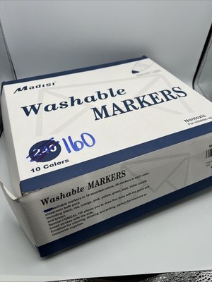 Madisi Washable Markers 160 Count 10 Colors Broad Line New Open Box