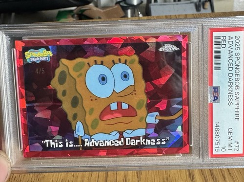 Topps Chrome Sapphire SpongeBob This Is Advanced Darkness /5 Gem PSA 10 POP 1 SP