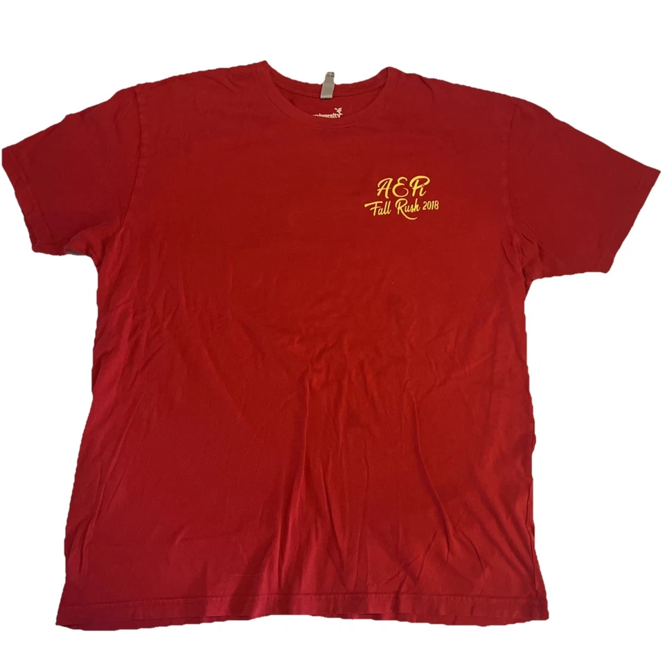 Alpha Epsilon Pi AEP Sigma Omega San Luis Obispo Rush 2018 Shirt XL Red Vintage - Image 4 of 4
