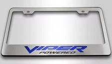 Black Base License Plate Frame [Blue Carbon Fiber "Viper Powered"]