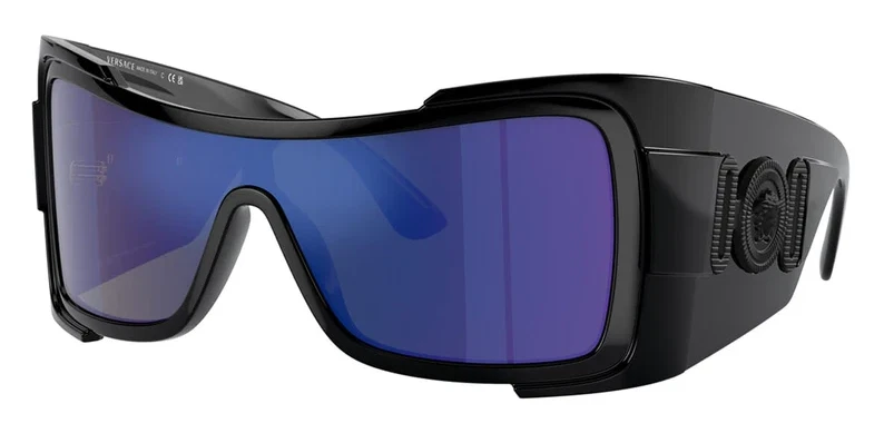 Очки солнцезащитные VERSACE VE4451 GB1/55 черная оправа синие вспышки зеркальные линзы - Изображение 3 из 4