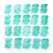 20Pcs Bear Glass Beads Colorful Cute Lampwork Loose Spacer Bead for Jewelry Maki