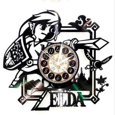 ZELDA | Vinyl Record Clock | Game Room Wall Art Clock | FREE SHIPPING