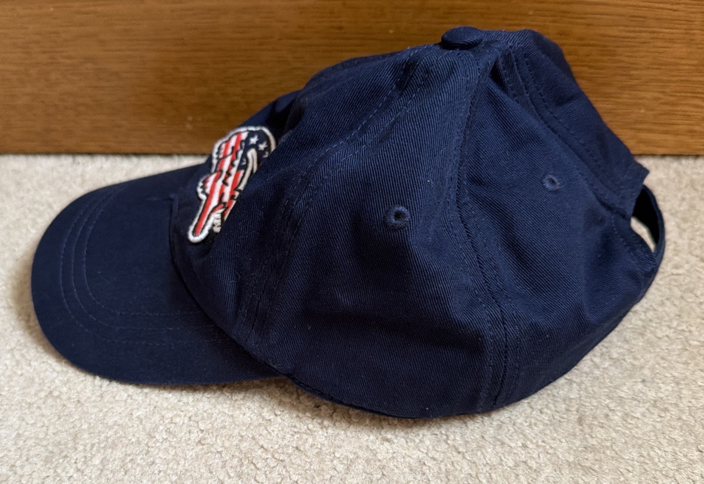 Lacoste Navy Blue Baseball Cap USA Flag Crocodile Logo Adjustable Hat Cap thumbnail 4