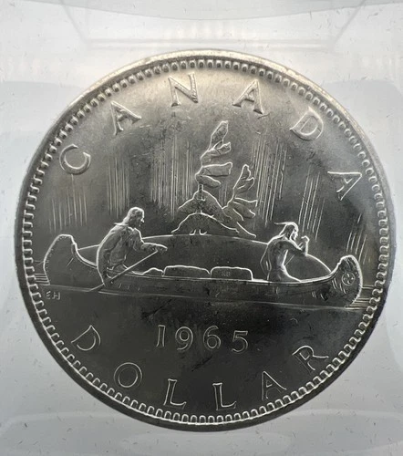 🇨🇦1965 $1 Canada Silver Dollar QE II 80% Canoe/Explorer (Buck & Go)