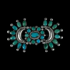 Native American Sterling Silver Petite Point Brooch 15.78g