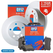 QH Rear Solid Brake Discs Pair & Rear Pads Braking Axle Set Fits Citroen C3
