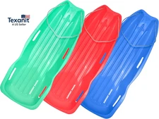3 Sliders Xtreme Flexible Adults and Kids Plastic Toboggan Snow Sled for up to 2
