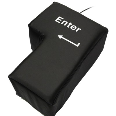 Huge Enter Key Big USB Keyboard Button Pillow Desktop Stress Reliever Cushion