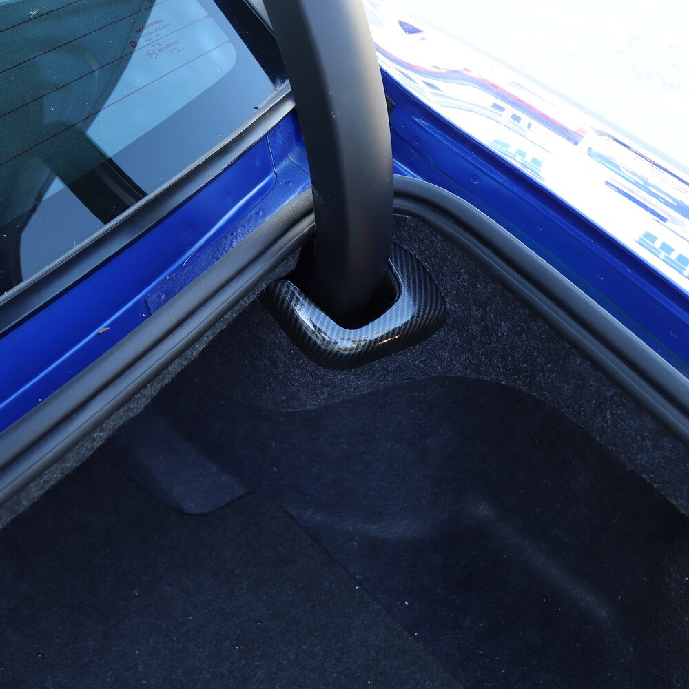 Carbon Fiber Rear Tailgate Lift Cover Trim Decor Bezels for Dodge Charger 2011+