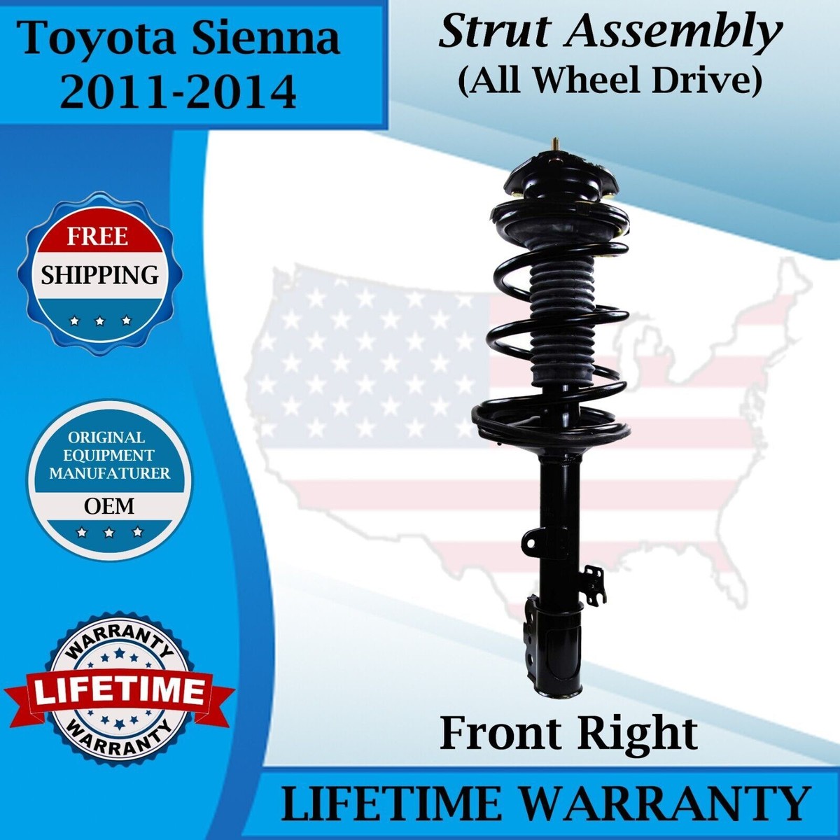 Monroe Genuine OEM Front Right Strut For 2011-2014 Toyota Sienna