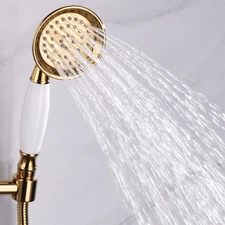 Shower Head Ceramic Handheld Shower Heads Golden Phone Shaped Handle Shower 
