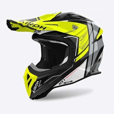 Airoh (Adult) MX Helmet - Aviator Ace 2 ENGINE - Fluo Yellow/Black/Grey