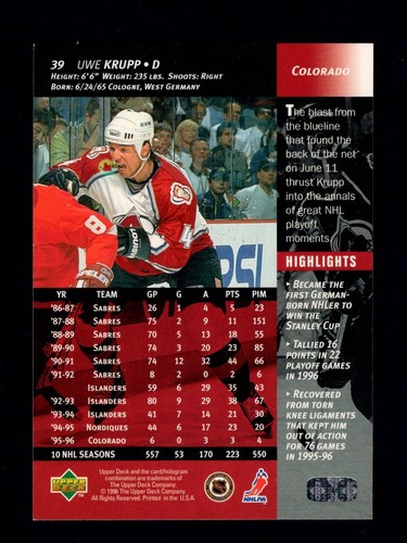 1996-97 Upper Deck Series 1 Base Hockey Cards You Pick - Picture 251 of 1,021