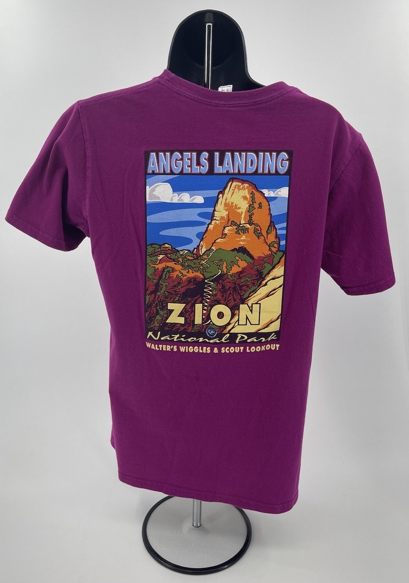 Zion National Park Utah Angel's Landing Screen Print T-Shirt
