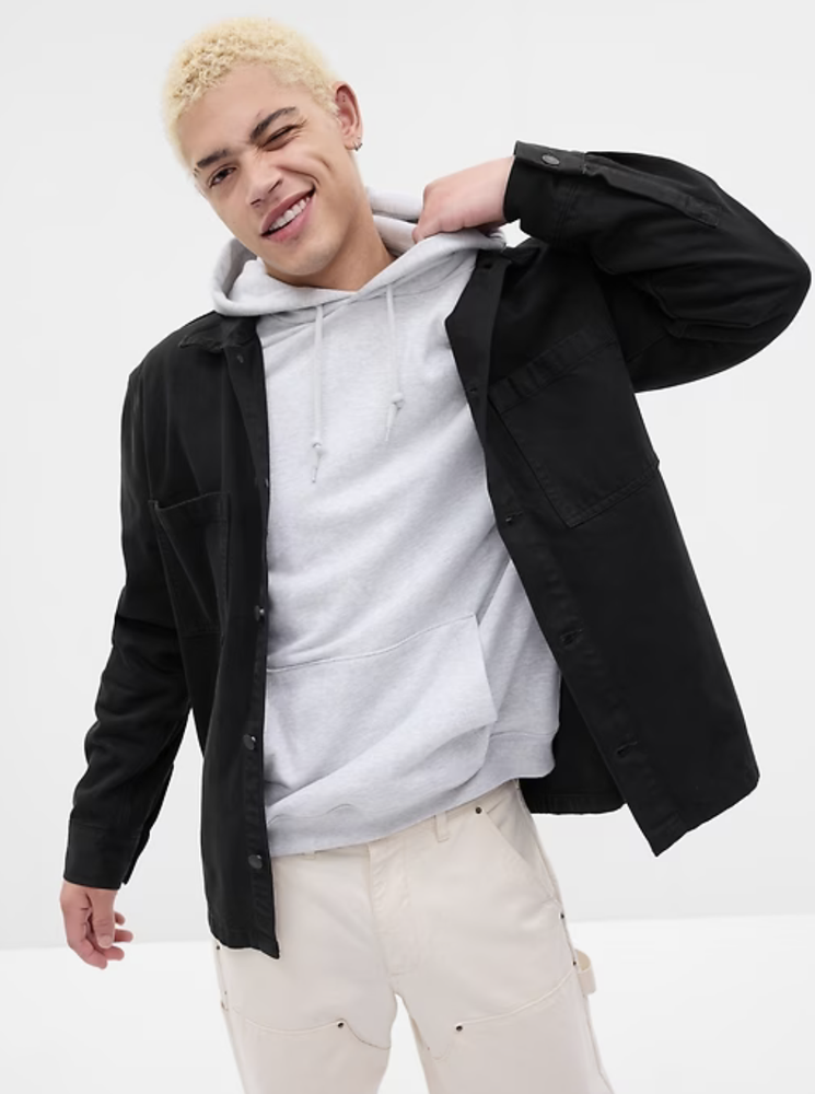 NWT Gap $79.95 Men's Denim Utility Overshirt, True Black, Sz S