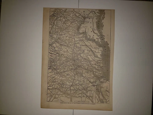 Virginia Road to Richmond Petersburg Alexandria Falls Church 1862 Civil War Map