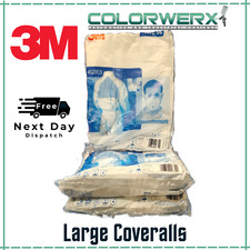 3x 3M 4520 Protective Coverall Type 5/6 – Lightweight Disposable, Large Size