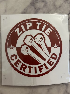 Zip Tie Zertifiziert Aufkleber Werkstatt Garage Mechaniker Auto KFZ Lackiererei