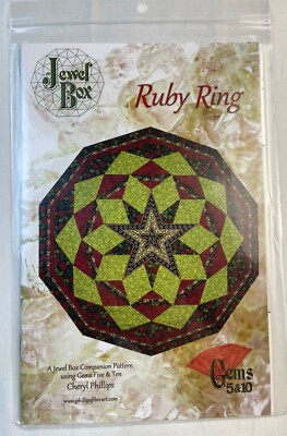 Jewel Box Ruby Ring Quilting Pattern Finished Size 45 x47  Cheryl Phillips