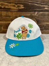 Vintage Winnie The Pooh White/Teal POOH Embroidered Baseball Hat Cap 1162