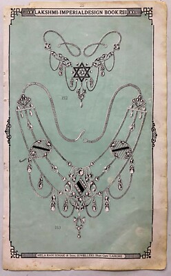 Indien Vintage 40's Schmuck Probe Muster Goldsmith Lahore.