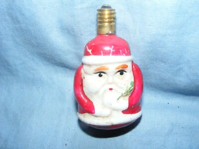 Weihnachtsfigur Glühbirne Weihnachtsmann Vintage Glas alt Dekoration funktionstüchtig (f)