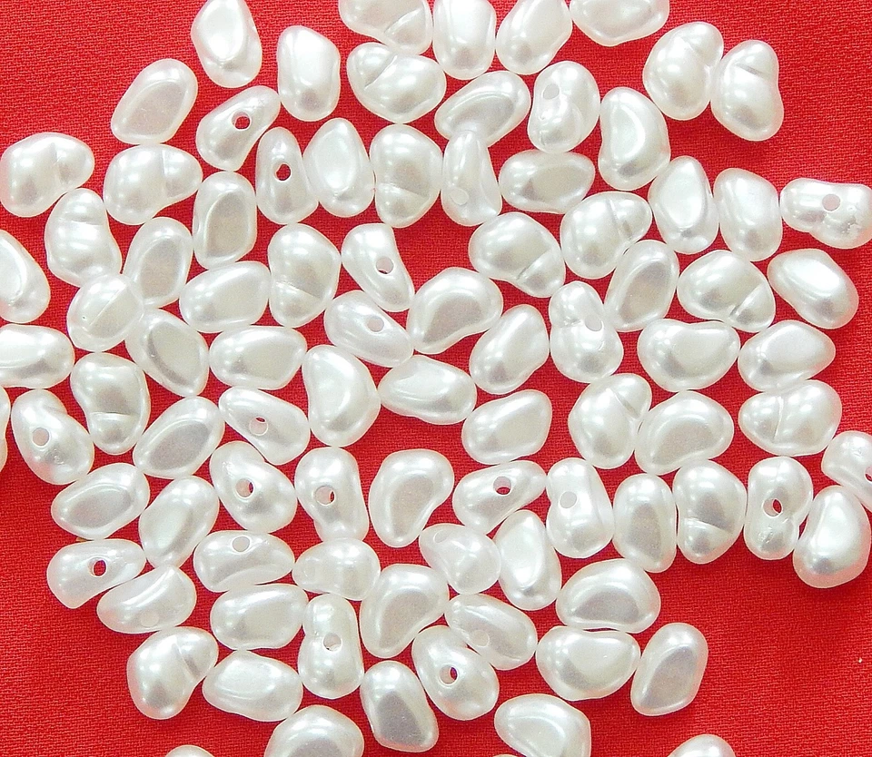 200stk Wachsperlen 6mm Zuchtperle Weiss Nugget Acryl Schmuck Hochzeit Deko R351 - Bild 3 von 3