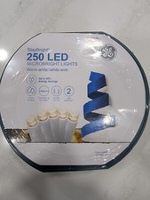 GE StayBright 250 LED Microbright Warm White White Wire String Lights New