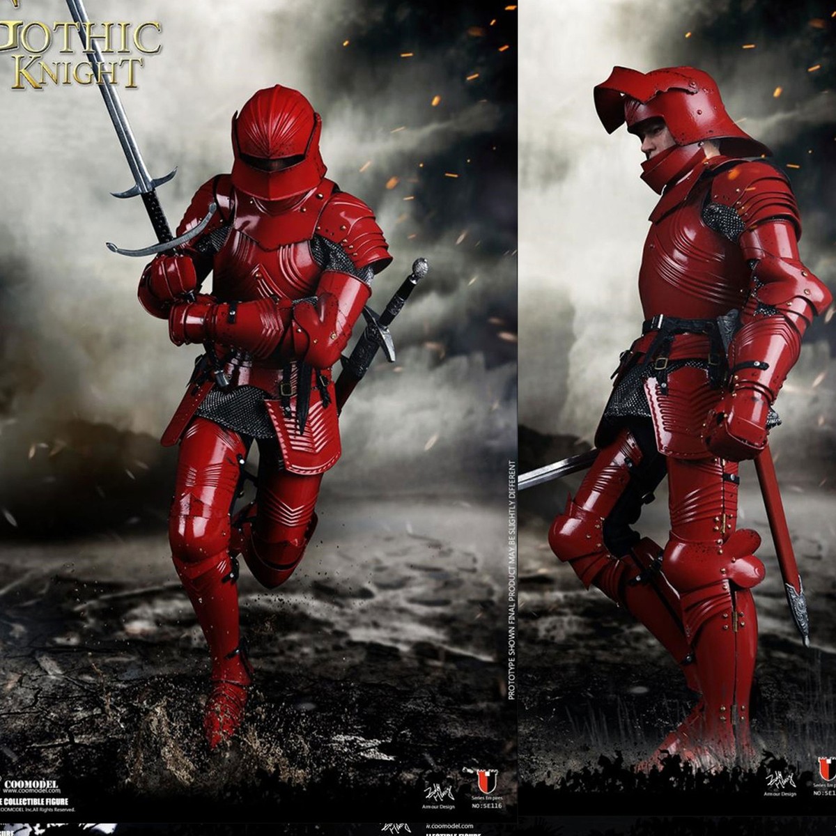 COOMODEL 1/6 Gothic Knight Superalloy Series Of Empires Red COOMODEL 1/6 Gothic Knight Superalloy Series Of Empires Red