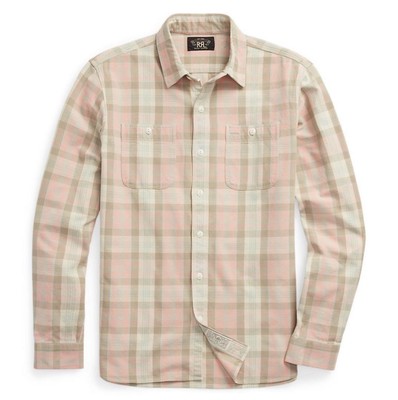 RRL Plaid Woven Work Shirt M DOUBLE RL #D1409 | eBay