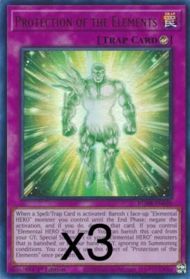 3X Yugioh Protection of the Elements BLMR-EN038 Ultra Rare 1st Edition NM