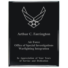 Trophy Plaque Award, Black Gloss, 12X15 Retirement Plaque, Graduation Award