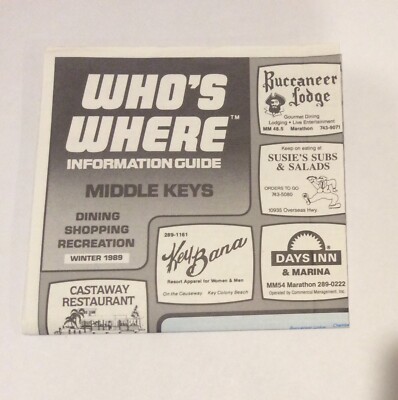 Middle Keys Florida Who s Where Tourist guide Brochure Map